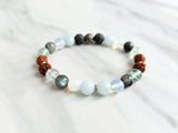 all is well stress and anxiety relief bracelet labradorite moonstone aquamarine fluorite rudraksha