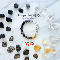 Project fear new years bracelet with silver duck obsidian clear quartz citrine tiger eye