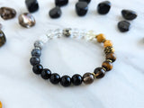 Project fear new years bracelet with silver duck obsidian clear quartz citrine tiger eye