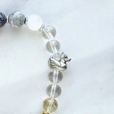 Project fear new years bracelet with silver duck obsidian clear quartz citrine tiger eye