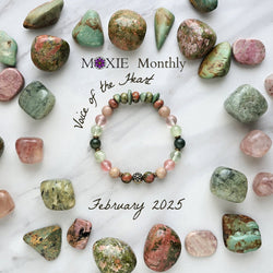 February moxie monthly 2025 voice of the heart green and pink bracelet