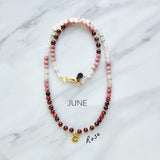 June birth flower necklace rose moxie malas