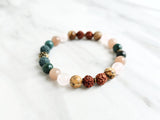 wellbeing bracelet bloodstone sunstone rose quartz picture jasper