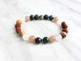 wellbeing bracelet bloodstone sunstone rose quartz picture jasper